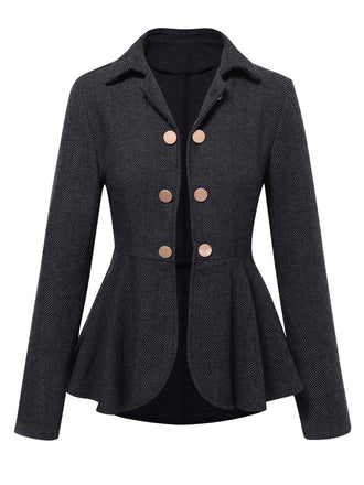 Giacca doppiopetto con revers a volant nero anni '50