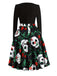 Abito patchwork con scollo a onda Halloween anni '50