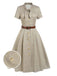 Abito piccolo plaid a quadri marrone anni '40