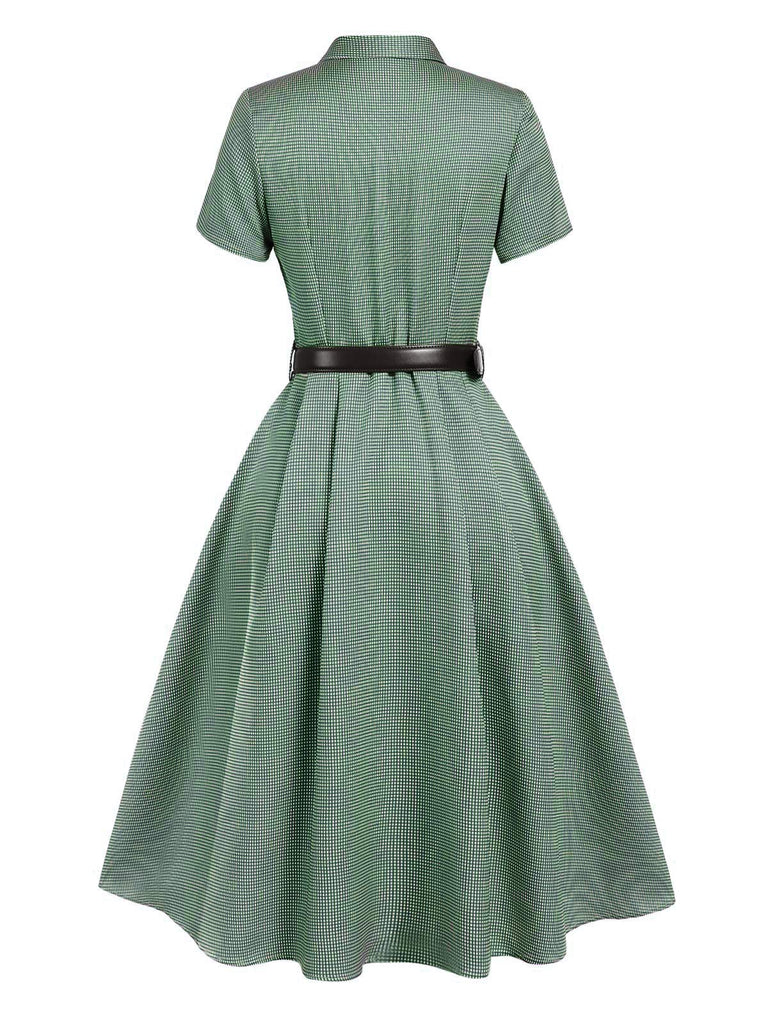 Abito piccolo plaid a quadri marrone anni '40