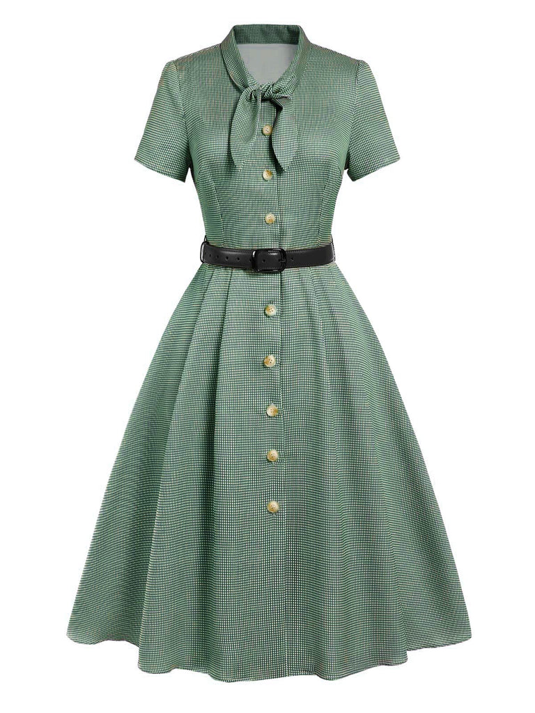 Abito piccolo plaid a quadri marrone anni '40