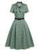 Abito piccolo plaid a quadri marrone anni '40