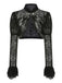 Top con fibbia in pizzo gotico di Halloween nero anni '60