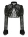 Top con fibbia in pizzo gotico di Halloween nero anni '60