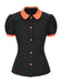 2PCS Camicetta colletto Peter Pan e gonna faccina sorridente Halloween anni '40