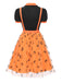 2PCS Camicetta colletto Peter Pan e gonna faccina sorridente Halloween anni '40