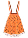 Gonna in rete con faccina sorridente Halloween arancione anni '40