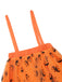 Gonna in rete con faccina sorridente Halloween arancione anni '40