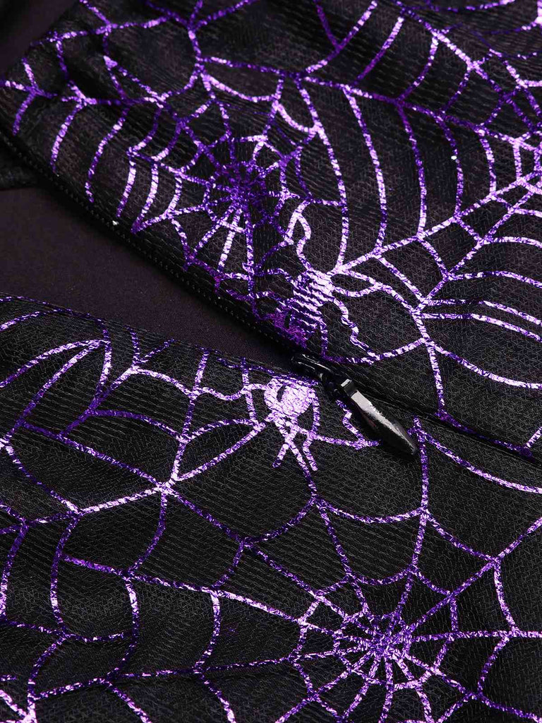 Abito in rete laser schiena scoperta viola anni '50
