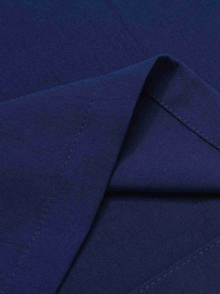 [Taglia Forti] Tuta lunga a pois patchwork blu scuro anni '30