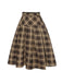 Gonna plissettata a quadri marrone chiaro anni '50