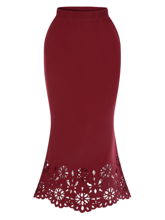 Gonna a coda di pesce traforata anni '30