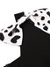 Abito con macchie di mucca patchwork nero anni '70