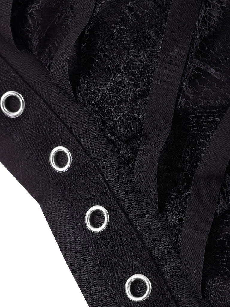 Gonna in pizzo con ragnatela Halloween nero anni '60