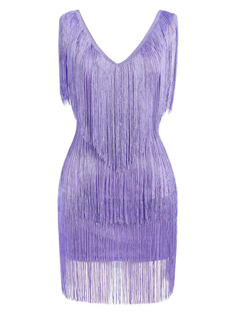 Abito senza maniche frange scollo a V anni '20