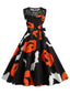 Abito senza maniche in pizzo patchwork di Halloween anni '50
