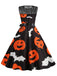 Abito senza maniche in pizzo patchwork di Halloween anni '50