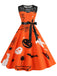 Abito senza maniche in pizzo patchwork di Halloween anni '50
