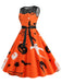 Abito senza maniche in pizzo patchwork di Halloween anni '50