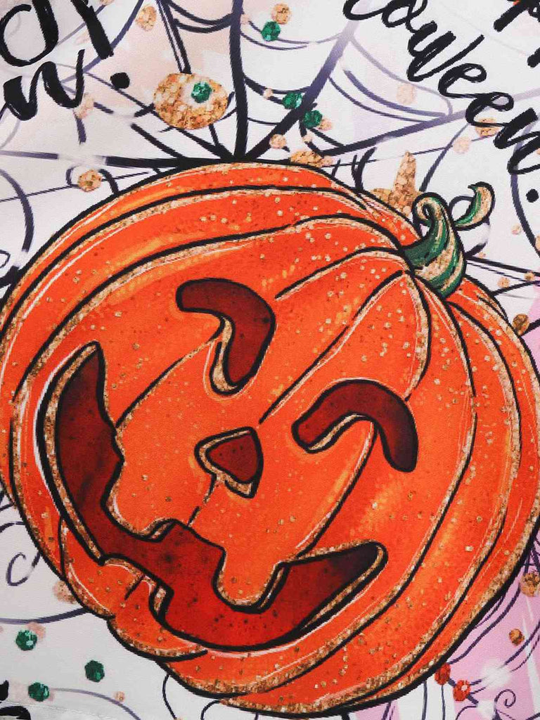 Abito senza maniche in pizzo patchwork di Halloween anni '50
