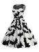 Abito senza maniche in pizzo patchwork di Halloween anni '50