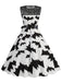 Abito senza maniche in pizzo patchwork di Halloween anni '50
