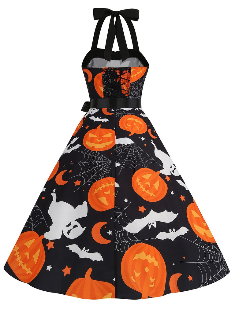 Abito con lacci e teschio di Halloween anni '50