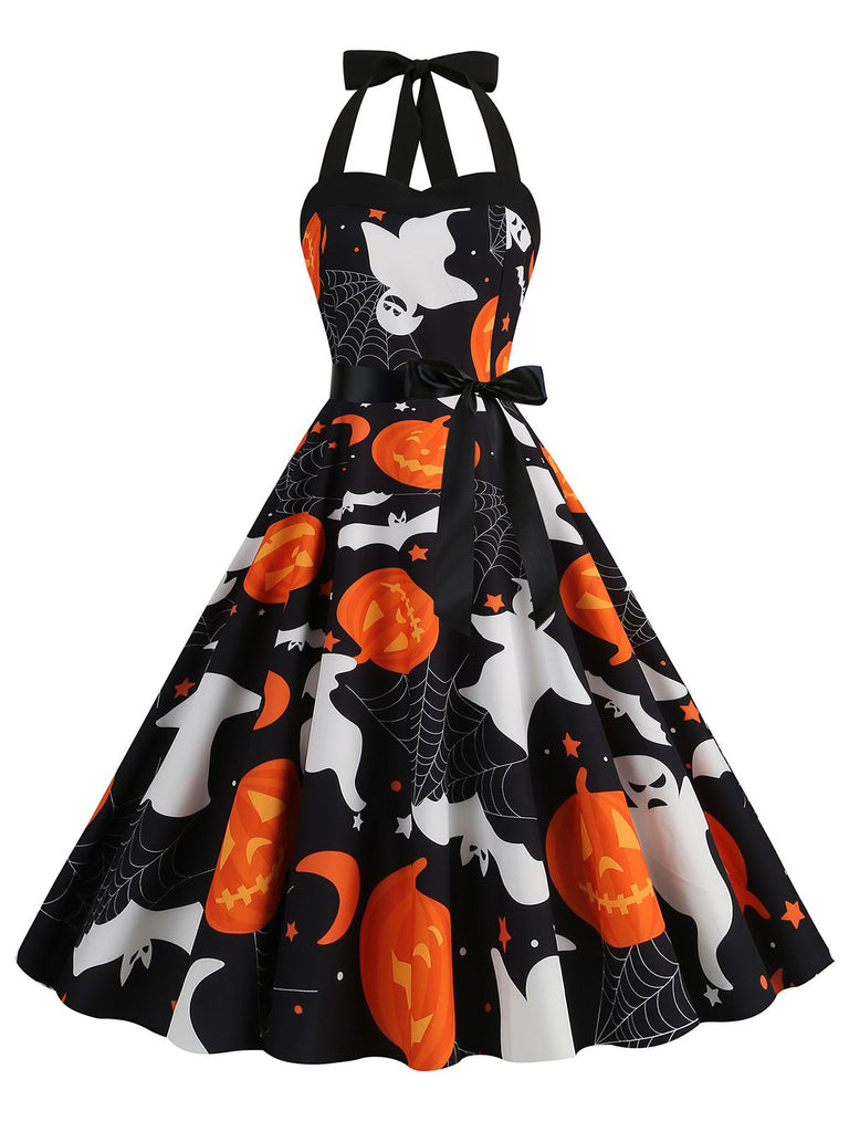 Abito con lacci e teschio di Halloween anni '50