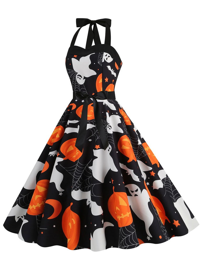 Abito con lacci e teschio di Halloween anni '50