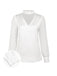 Blusa in raso con scollo tondo e maniche a sbuffo bianco anni '40