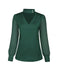 Blusa in raso con scollo tondo e maniche a sbuffo bianco anni '40