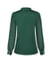 Blusa in raso con scollo tondo e maniche a sbuffo bianco anni '40