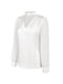 Blusa in raso con scollo tondo e maniche a sbuffo bianco anni '40