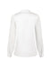 Blusa in raso con scollo tondo e maniche a sbuffo bianco anni '40