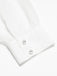 Blusa in raso con scollo tondo e maniche a sbuffo bianco anni '40