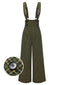 Pantaloni a quadri con bottoni verde anni '40