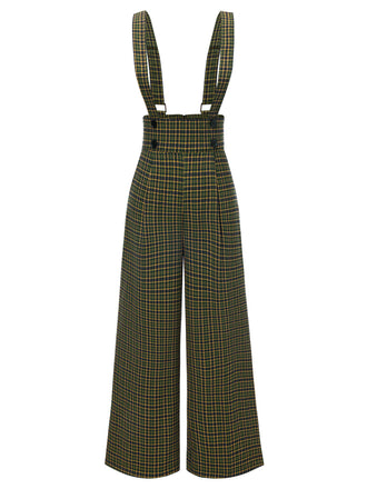 [Prevendita] Pantaloni a quadri con bottoni verde anni '40