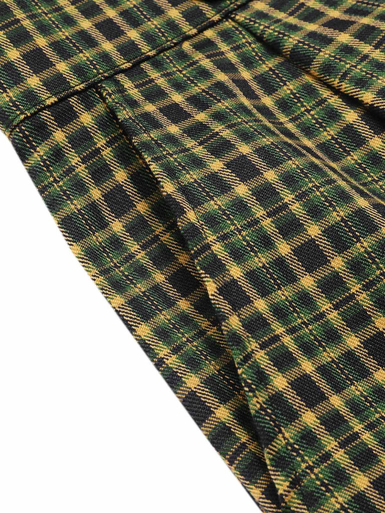 Pantaloni a quadri con bottoni grigio anni '40