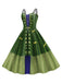Abito Halloween doppie spalline patchwork verde anni '50