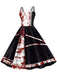 Abito macchie di sangue e rose con spalline Halloween anni '50