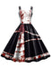 Abito macchie di sangue e rose con spalline Halloween anni '50