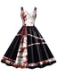 Abito macchie di sangue e rose con spalline Halloween anni '50