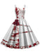 Abito macchie di sangue e rose con spalline Halloween anni '50