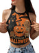 Top corto con teschio e zucca Halloween anni '60