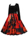 Abito patchwork a maniche lunghe di Halloween anni '50