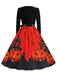 Abito patchwork a maniche lunghe di Halloween anni '50