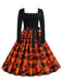 Abito patchwork a maniche lunghe di Halloween anni '50
