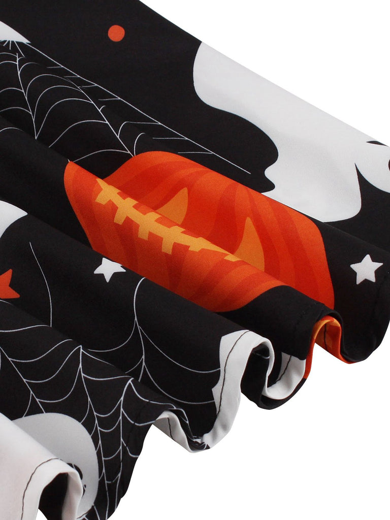 Abito patchwork senza maniche di Halloween anni '50