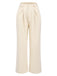 2PCS Canotta bottoni e pantaloni a gamba larga beige anni '60