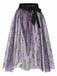2PCS Tuta corta e gonna a rete a ragnatela nero e viola anni '50